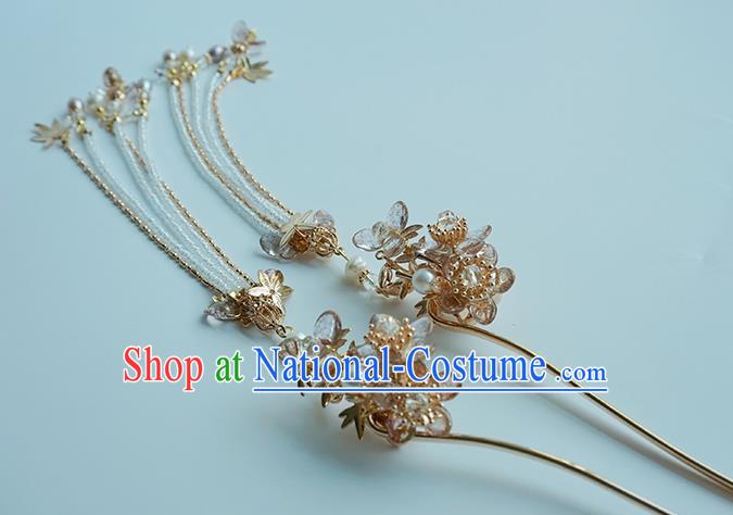 Handmade Chinese Tassel Hair Clip Traditional Hair Accessories Ancient Hanfu Classical Hairpins for Women