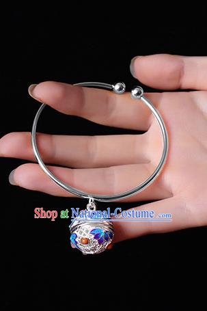 Top Grade Chinese Classical Ming Dynasty Jewelry Accessories Handmade Ancient Hanfu Silver Sachet Bracelet for Women