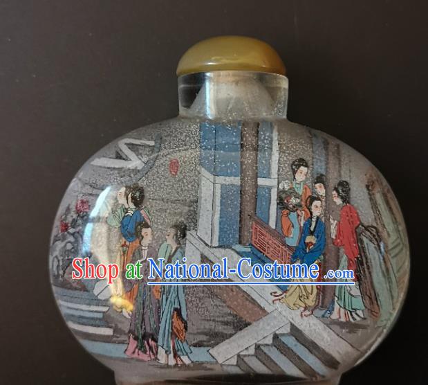 Chinese Snuff Bottle Traditional Handmade Painting Noble Beauty Characters Inside Snuff Bottles