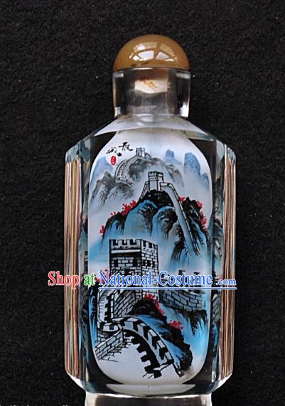 Chinese Handmade Snuff Bottle Traditional Inside Painting The Great Wall Snuff Bottles Artware