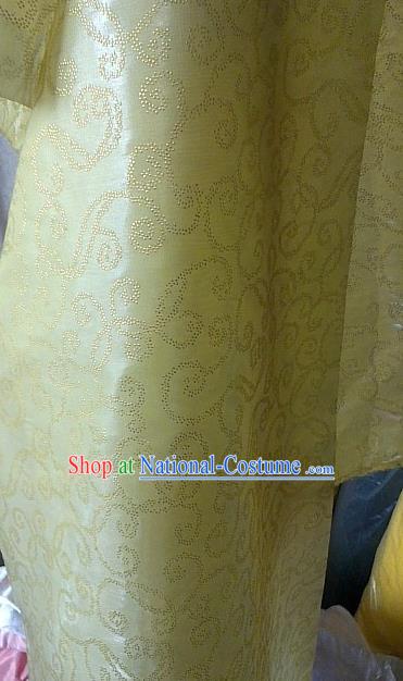 Chinese Traditional Pattern Design Yellow Veil Fabric Grenadine Cloth Asian Gauze Material