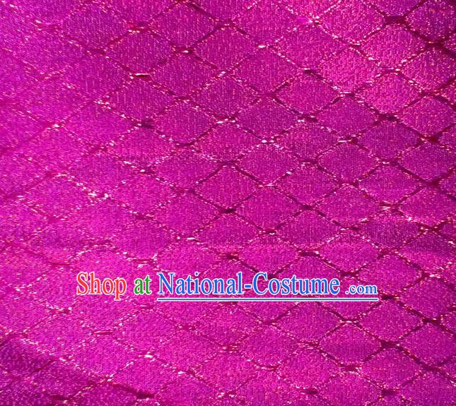 Chinese Traditional Argyle Pattern Design Rosy Brocade Fabric Tapestry Cloth Asian Silk Satin Material