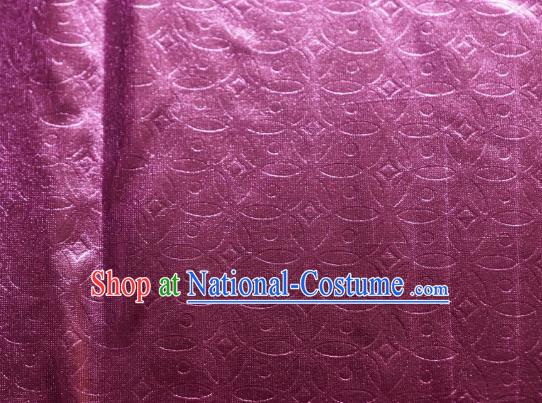 Chinese Traditional Copper Cash Pattern Design Deep Pink Spandex Fabric Cloth Material Asian Dress Anaglyph Drapery