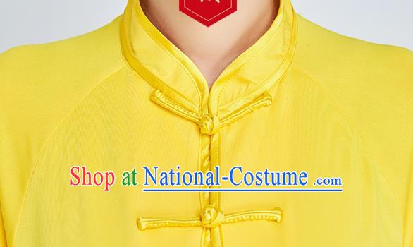 Professional Kung Fu Training Yellow Milk Fiber Uniforms Martial Arts Shaolin Gongfu Costumes Tai Ji Clothing for Women