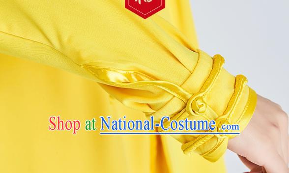 Professional Kung Fu Training Yellow Milk Fiber Uniforms Martial Arts Shaolin Gongfu Costumes Tai Ji Clothing for Women