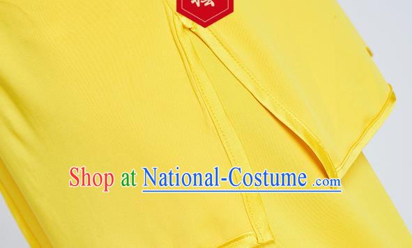 Professional Kung Fu Training Yellow Milk Fiber Uniforms Martial Arts Shaolin Gongfu Costumes Tai Ji Clothing for Women