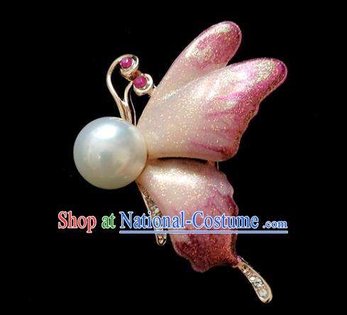 Top Crystal Breastpin Accessories Baroque Purple Butterfly Brooch Court Jewelry