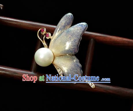 Top Baroque Blue Butterfly Brooch Court Jewelry Crystal Breastpin Accessories