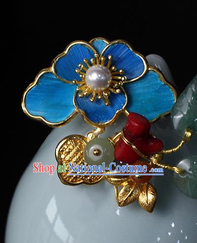 Chinese Traditional Coral Beads Brooch Classical Cheongsam Jewelry Pearl Accessories