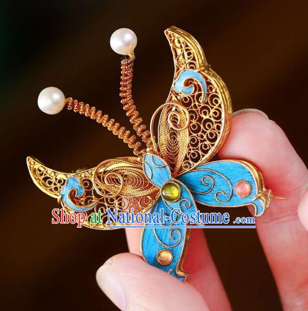 Chinese National Gems Jewelry Traditional Handmade Butterfly Brooch Accessories