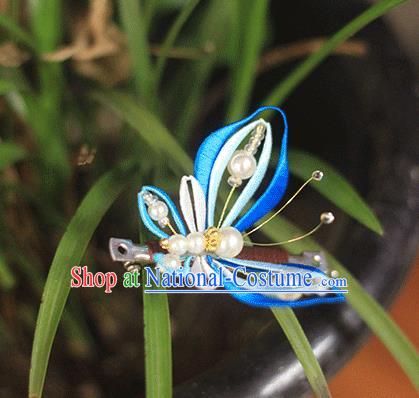 Chinese Handmade Hair Accessories Classical Hair Stick Traditional Silk Butterfly Hair Claw