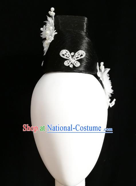 Traditional China Handmade Umbrella Dance Wig Chignon Fan Dance Stage Show Hair Accessories Classical Dance Headwear