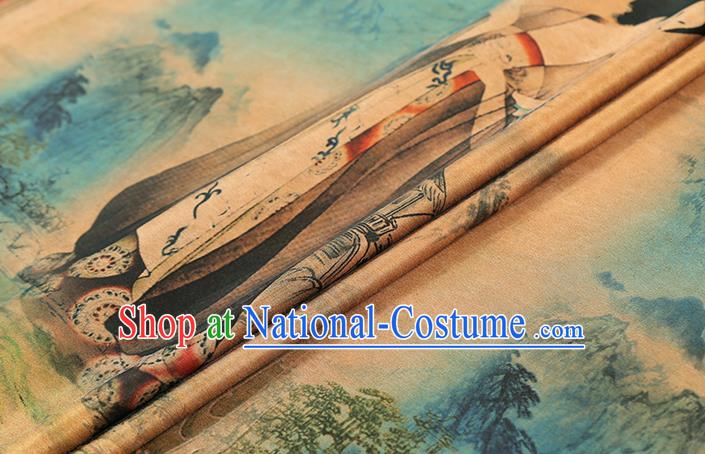 Chinese Cheongsam Gambiered Guangdong Gauze Cloth Traditional Silk Drapery Classical Tang Dynasty Palace Lady Pattern Brocade Fabric