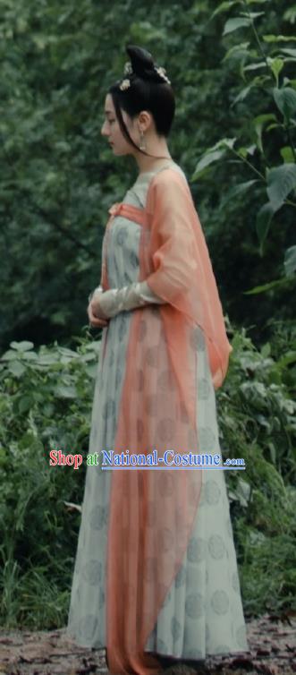 Chinese Tang Dynasty Princess Garment Costumes Traditional Hanfu Ruqun Dress Drama The Long Ballad Li Chang Ge Clothing and Headpieces