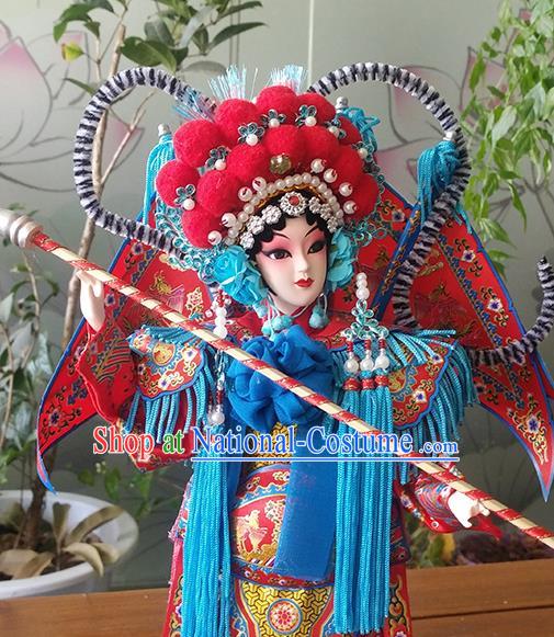 Handmade Traditional China Beijing Silk Figurine - Female General Mu Guiying