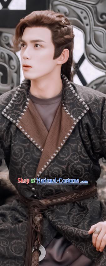 Chinese Ancient Swordsman Garment Costumes Traditional Hanfu Black Robe Drama The Long Ballad Ashile Sun Prince Clothing