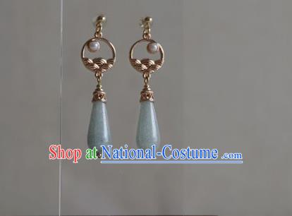 Chinese Ancient Princess Ear Jewelry Traditional Hanfu Golden Earrings Accessories