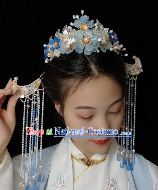 Chinese Handmade Wedding Hair Crown Traditional Song Dynasty Princess Hairpins Hair Accessories