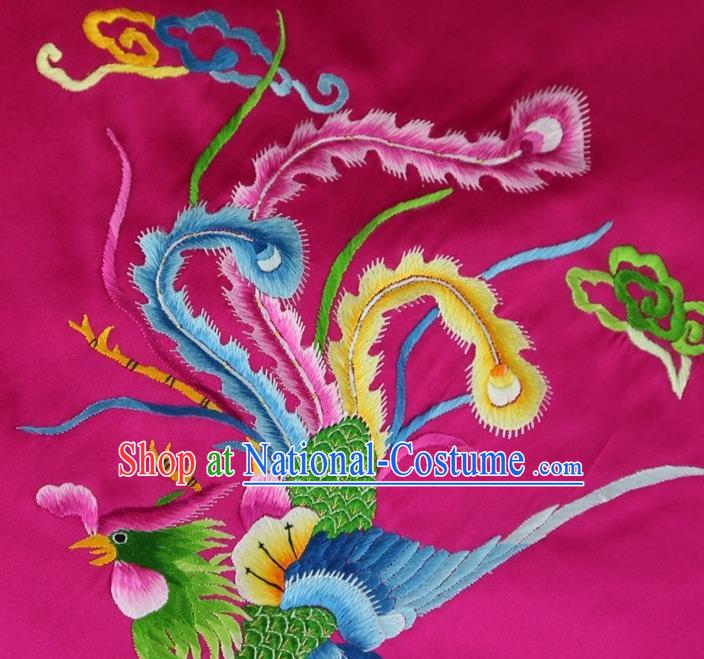 China Handmade Embroidered Phoenix Rosy Silk Bellyband Undergarment National Stomachers Traditional Women Sexy Corset