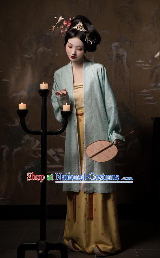 China Ancient Patrician Woman Hanfu Costumes Traditional Song Dynasty Female Historical Clothing