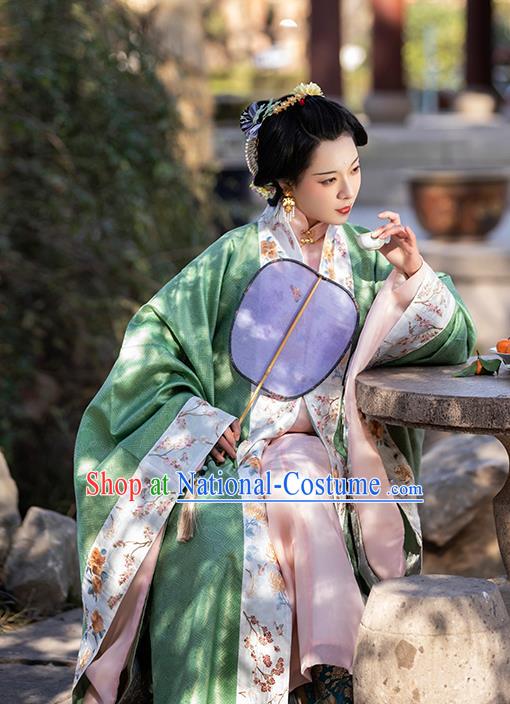 China Ancient Noble Female Embroidered Costumes Ming Dynasty Patrician Countess Historical Clothing Complete Set