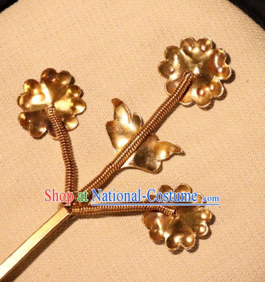 China Qing Dynasty Palace Lady Hairpin Ancient Princess Flowers Hair Stick Traditional Cloisonne Hair Jewelry