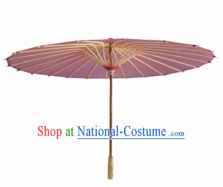 Chinese Wedding Umbrella Classical Dance Umbrella Purple Oil Paper Umbrellas Traditional Hanfu Umbrella