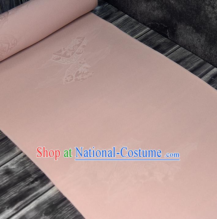 Asian Japan Kimono Brocade Tapestry Traditional Hanfu Dress Classical Light Pink Silk Fabric