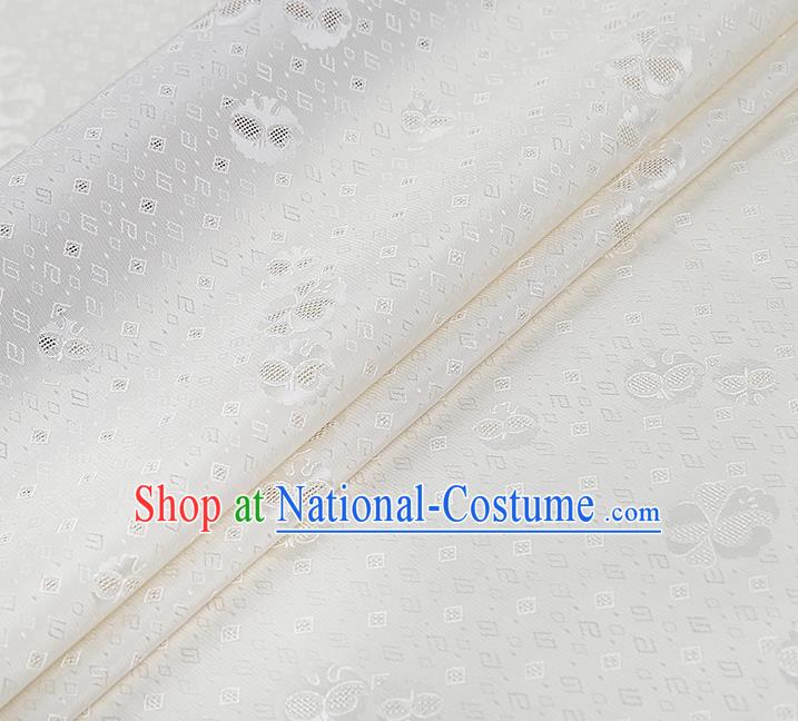 China Classical Cheongsam White Silk Fabric Traditional Tang Suit Brocade Drapery