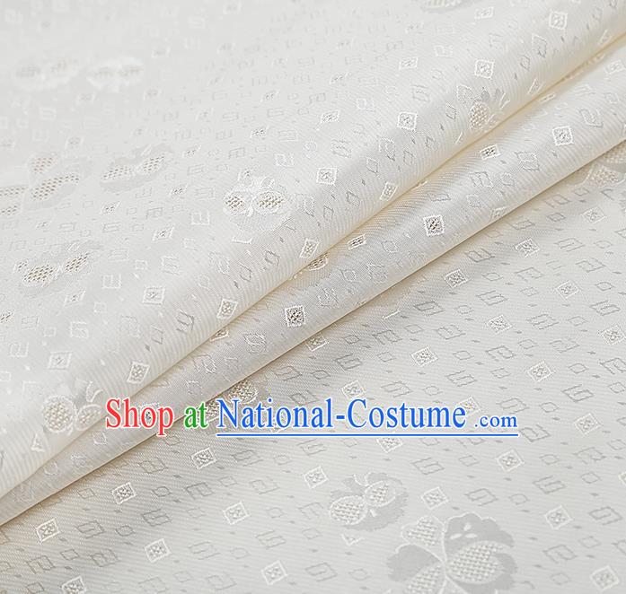 China Classical Cheongsam White Silk Fabric Traditional Tang Suit Brocade Drapery