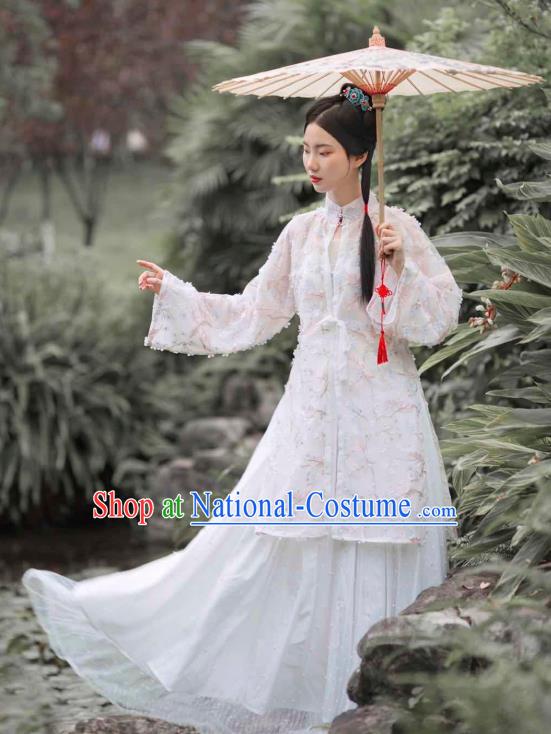 Chinese Traditional Ming Dynasty Civilian Female Historical Costumes Ancient Commoner Lady Hanfu Dress Clothing