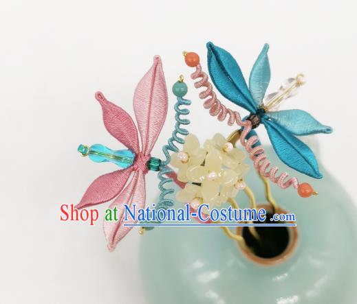 Chinese Handmade Silk Butterfly Hair Comb Traditional Hanfu Hair Accessories