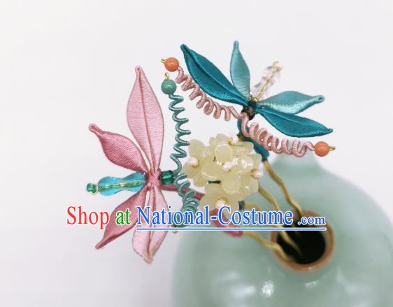 Chinese Handmade Silk Butterfly Hair Comb Traditional Hanfu Hair Accessories