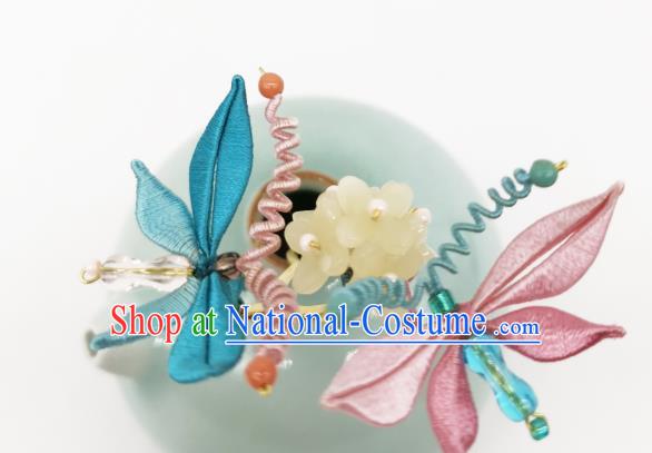 Chinese Handmade Silk Butterfly Hair Comb Traditional Hanfu Hair Accessories