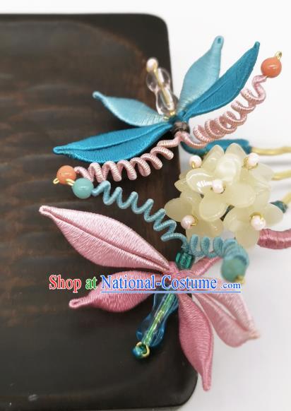 Chinese Handmade Silk Butterfly Hair Comb Traditional Hanfu Hair Accessories