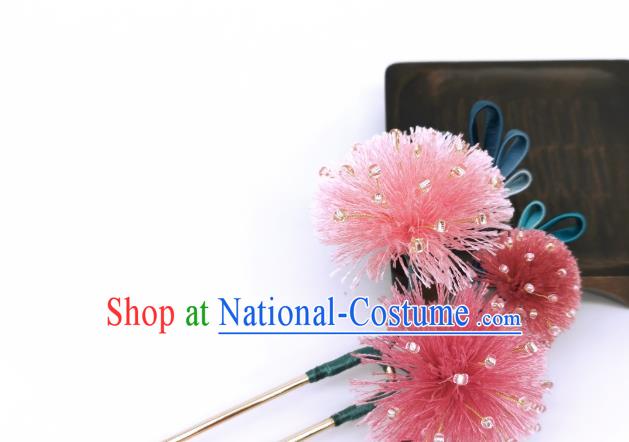 Chinese Traditional Song Dynasty Hanfu Hair Accessories Handmade Ancient Princess Albizia Flower Hairpin