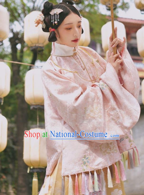 China Ancient Nobility Lady Hanfu Clothing Traditional Ming Dynasty Patrician Female Embroidered Costumes Full Set