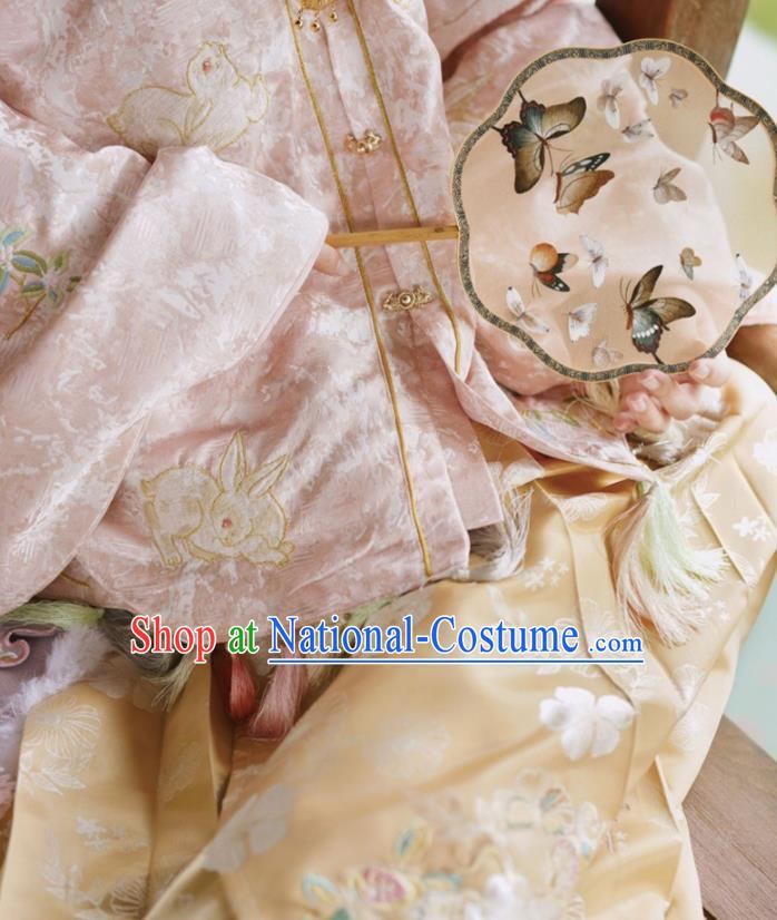 China Ancient Nobility Lady Hanfu Clothing Traditional Ming Dynasty Patrician Female Embroidered Costumes Full Set