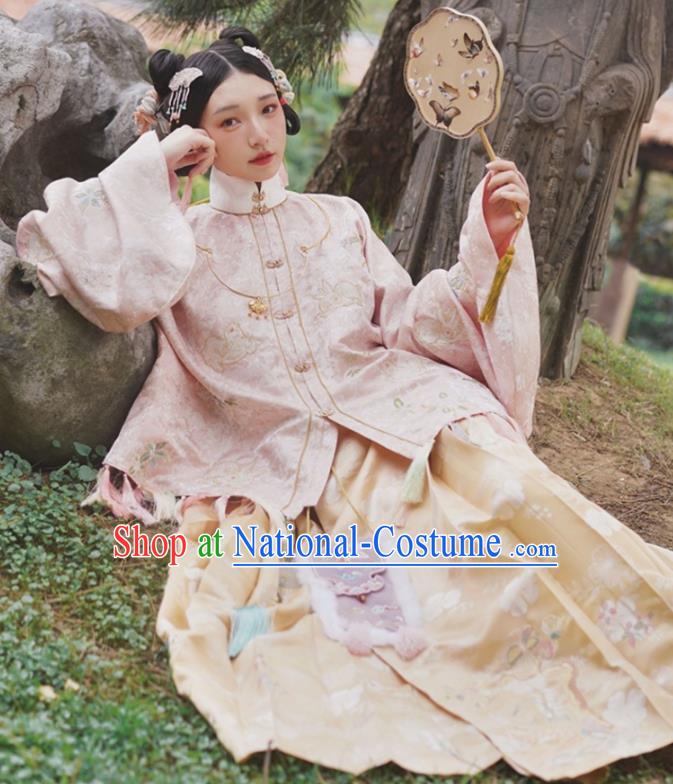 China Ancient Nobility Lady Hanfu Clothing Traditional Ming Dynasty Patrician Female Embroidered Costumes Full Set