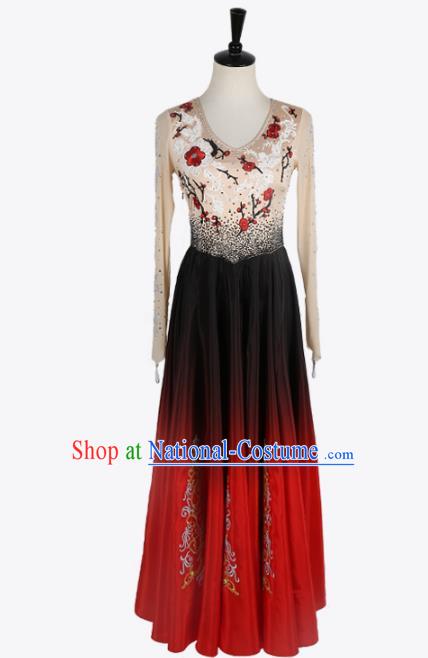 Chinese Stage Performance Embroidered Clothing Classical Dance Red Dress