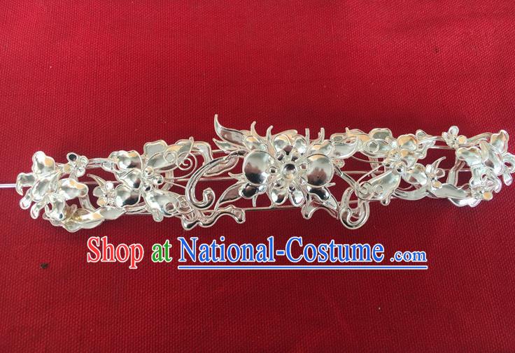 Chinese Ancient Fairy Argent Butterfly Hairpins Traditional Ming Dynasty Hanfu Hair Accessories