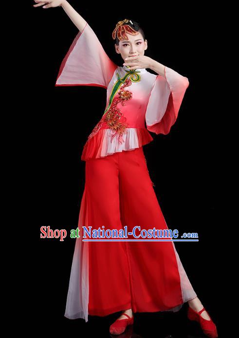 China Traditional Folk Dance Mandarin Sleeve Outfits Spring Festival Yangko Dance Performance Clothing