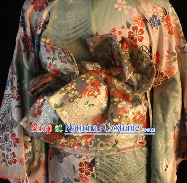 Japanese Pink Brocade Belt Japan Traditional Yukata Waistband Kimono Accessories