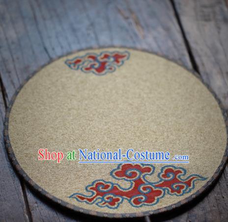 Chinese Handmade Kesi Light Yellow Silk Fan Traditional Song Dynasty Palace Fan Ancient Princess Hanfu Circular Fans