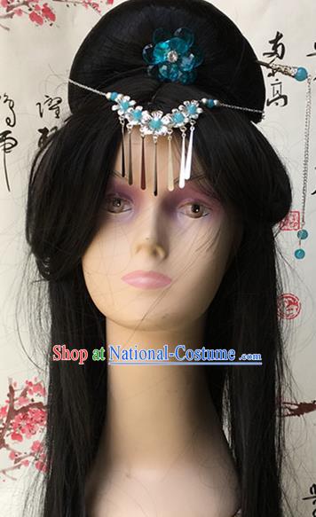 China Cosplay Ancient Imperial Consort Wigs Traditional Han Dynasty Palace Beauty Wig Sheath Headwear