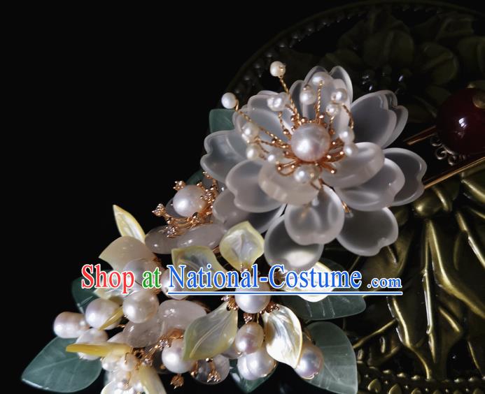 China Traditional Hanfu Hair Accessories Ancient Palace Lady Hairpin Ming Dynasty Pearls Hair Stick