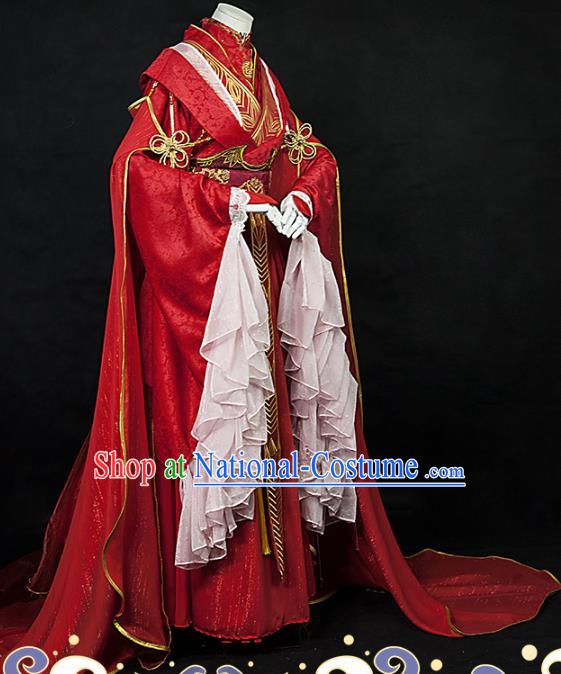 Chinese Cosplay Crown Prince Xie Lian Wedding Clothing Traditional Heaven Official Blessing Apparels Ancient Swordsman Garment Costumes