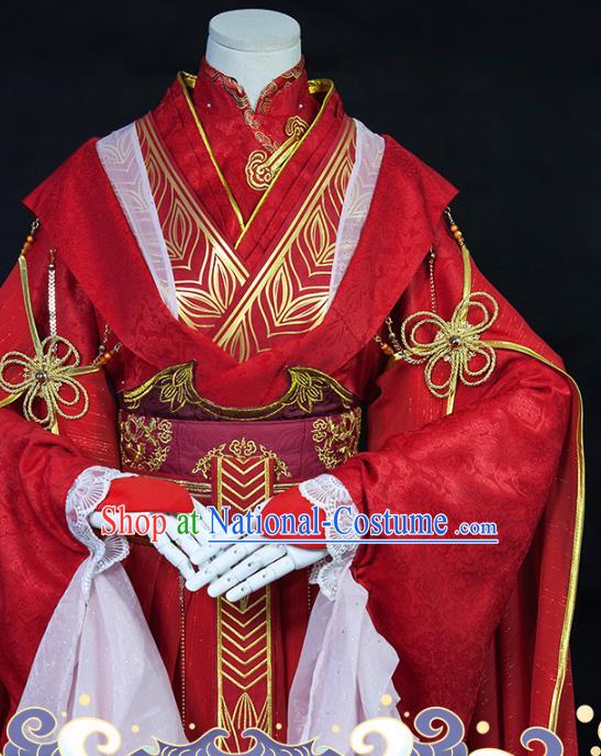 Chinese Cosplay Crown Prince Xie Lian Wedding Clothing Traditional Heaven Official Blessing Apparels Ancient Swordsman Garment Costumes