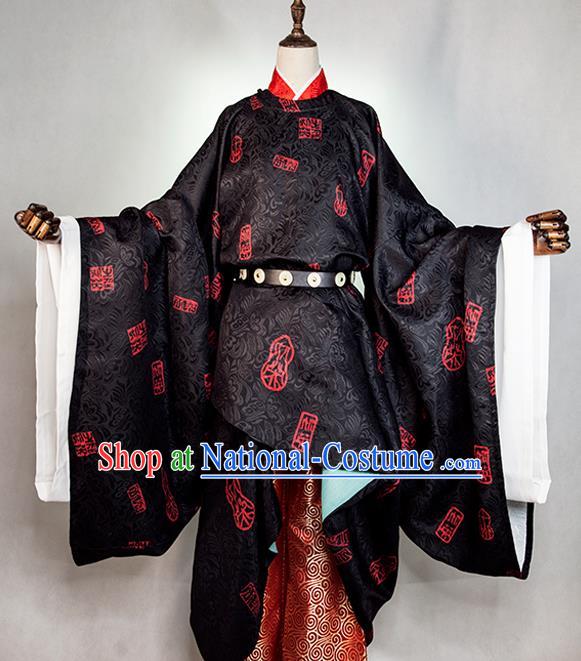 Chinese Ancient Young Swordsman Garment Costumes Cosplay Nobility Childe Clothing Traditional Tang Dynasty Scholar Round Collar Robe Apparels