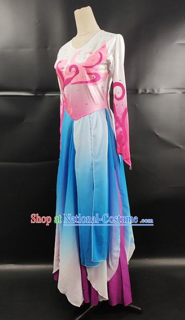 Top Chinese Woman Umbrella Dance Garment Costume Traditional Stage Performance Clothing Classical Fan Dance Dress